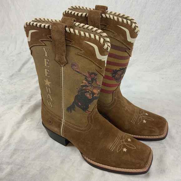 Ariat Youth Futurity Rodeo Boots — Size 4 — Chestnut Suede — New Without Box - Picture 2 of 4